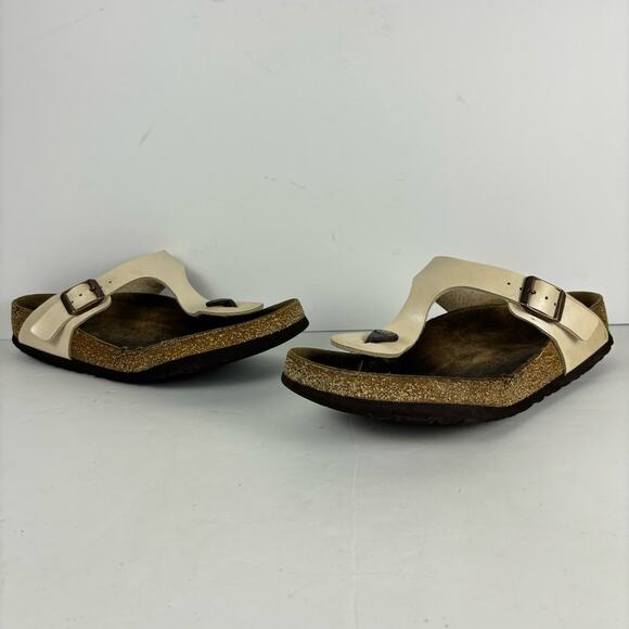 Birkenstock sandals Gizeh white t strap thong womens size 9 - Picture 2 of 7